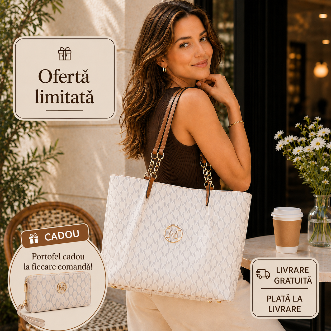 【50% OFF】Geanta de Umăr de Lux 2026 – Oferta limitată: Cumperi geantă, primești gratuit un portofel!
